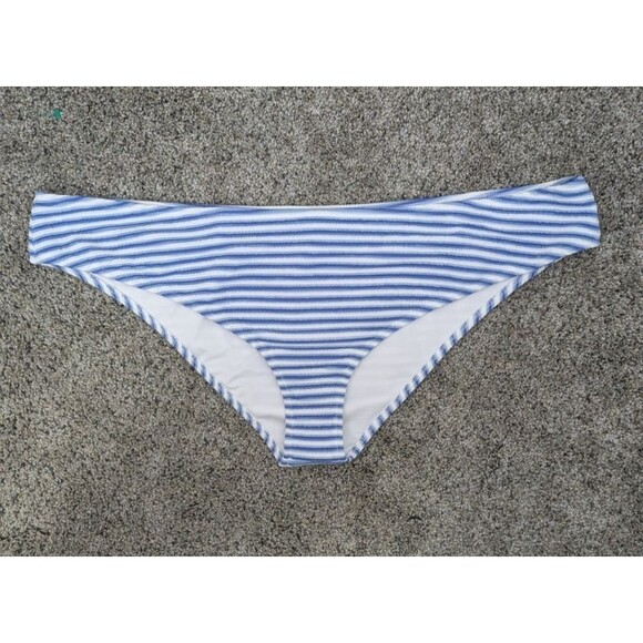 J.Crew BF210 Blue & White Striped Textured Bikini Bottom Resort Vacation SZ 3X - Picture 9 of 10